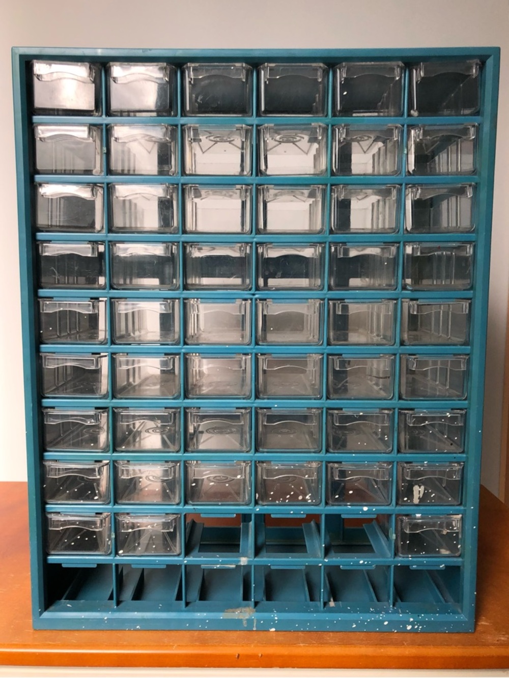 Vintage Tall Multi Clear Pull Drawer Storage Organizer Cabinet